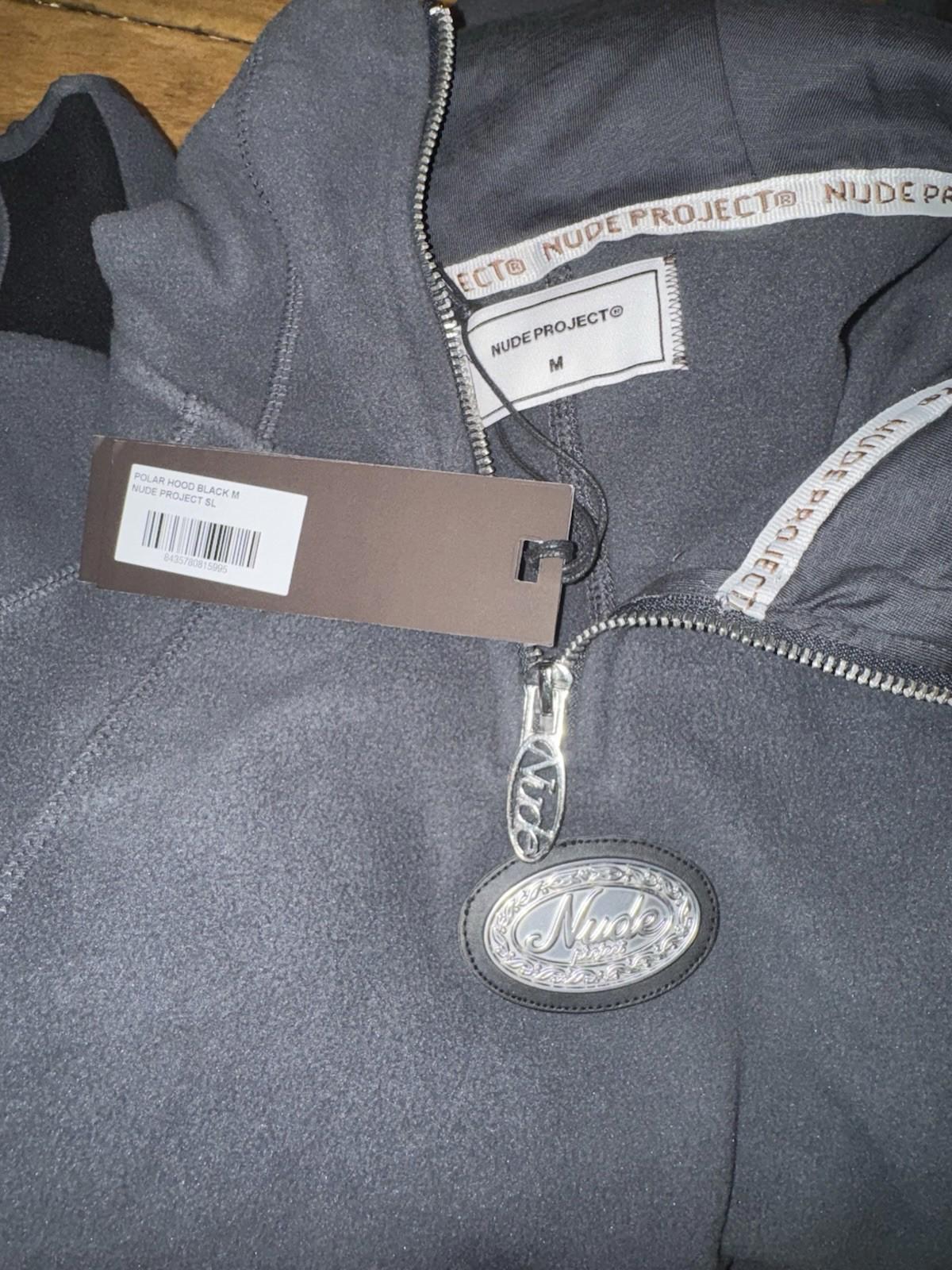 NEW RARE The Nude Project Gray Black Hearts Hoodie Adult MED Designer NWT