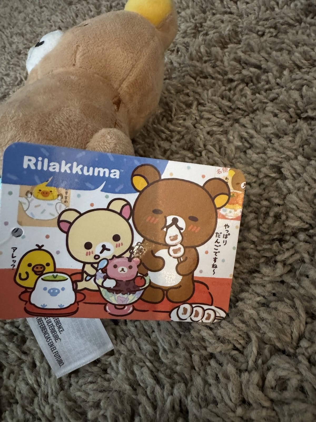 NEW San-X Rilakkuma on Botchan Dango Brown Licensed Plush Stuffed Toy NWT
