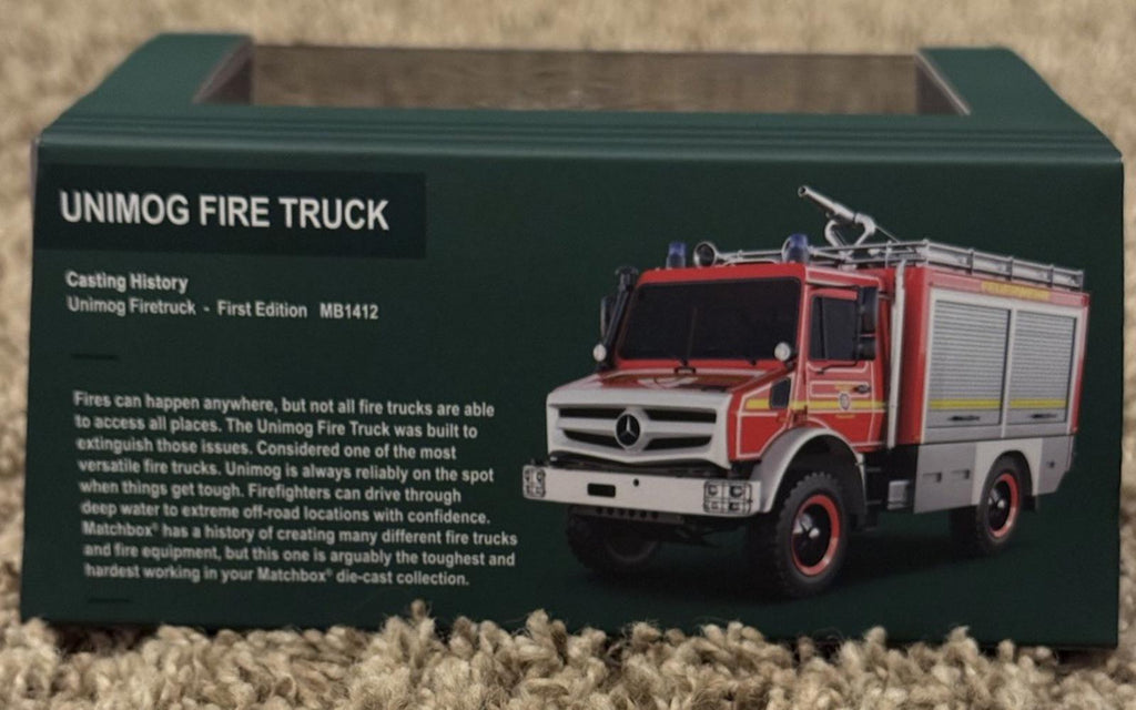 Matchbox Collectors Mercedes-benz Unimog Fire Truck Mattel Collectors FAST SHIP!