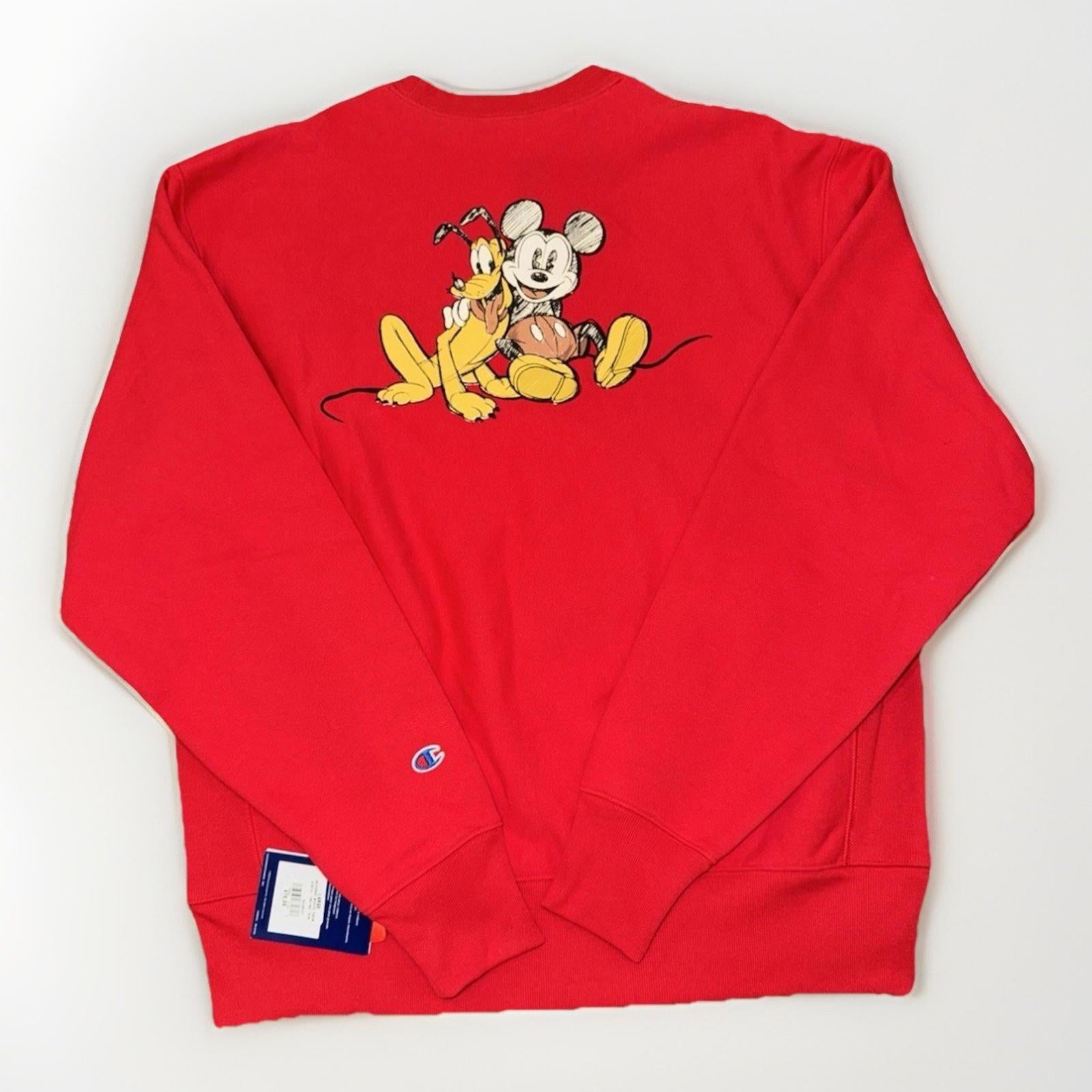 Adult S Champion Reverse Weave Disney Mickey Mouse Crewneck Sweatshirt NEW