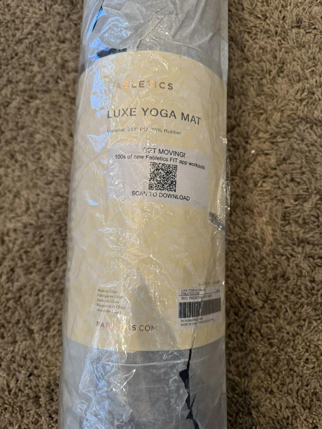 Fabletics The Luxe Yoga Mat Black. NEW!