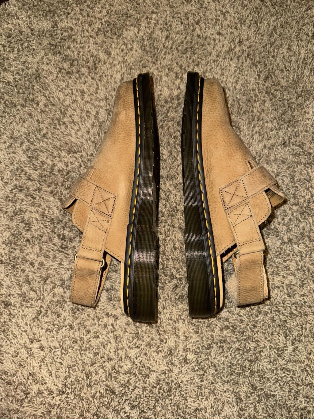 Dr Martens Jorge II Tumbled Nubuck Savannah Tan Leather Slingback Mules Sz 12