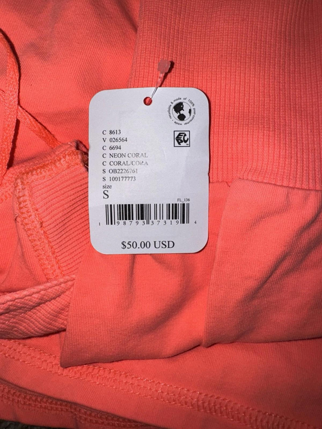 FREE  PEOPLE Play Nice Layer Pullover Women's Size S Neon Coral NEW