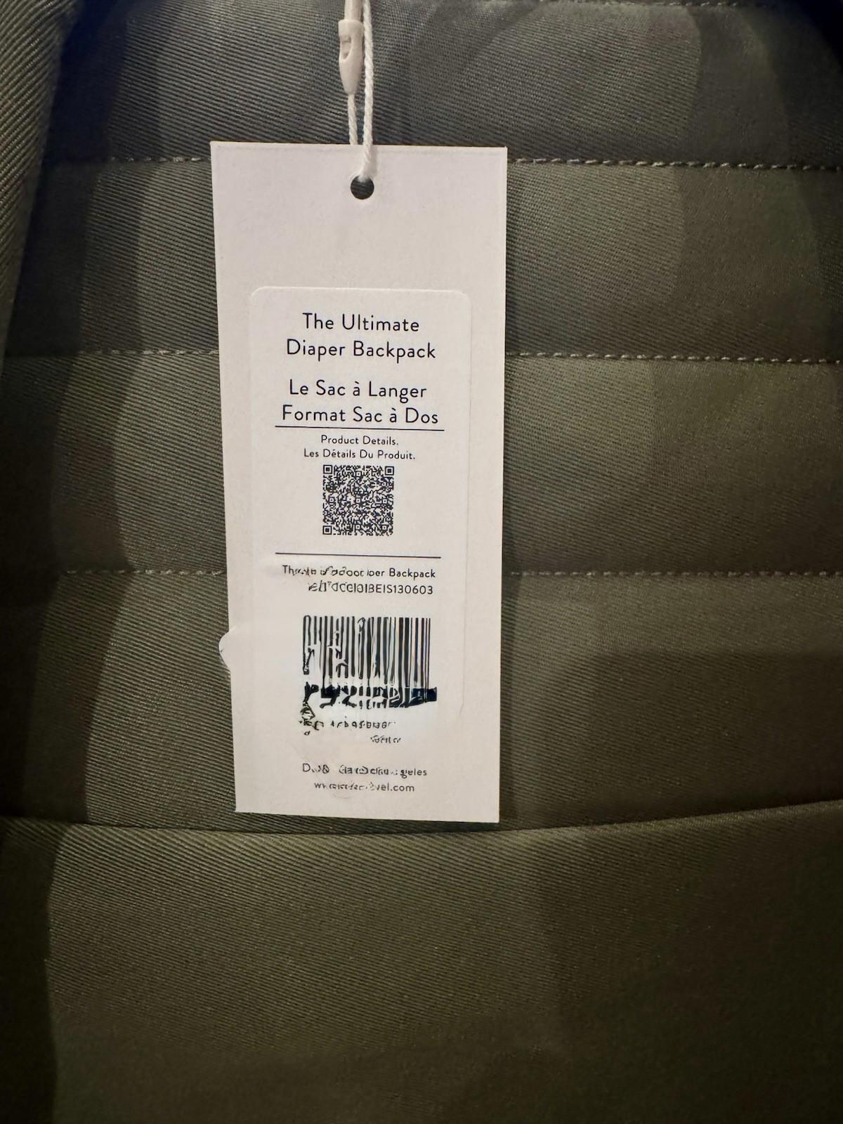 BEIS The Ultimate Diaper Backpack in Olive 24.42L NEW! SOLD OUT ONLINE!