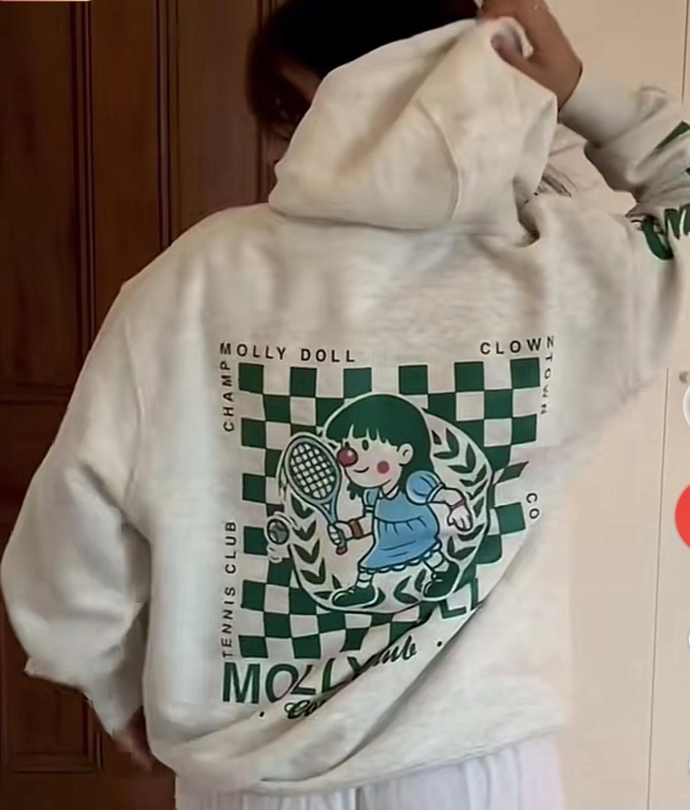 Retro Kid Big Comfy Couch Molly Hoodie Gray 2XL COMFY CLUB Tennis Club NWOT