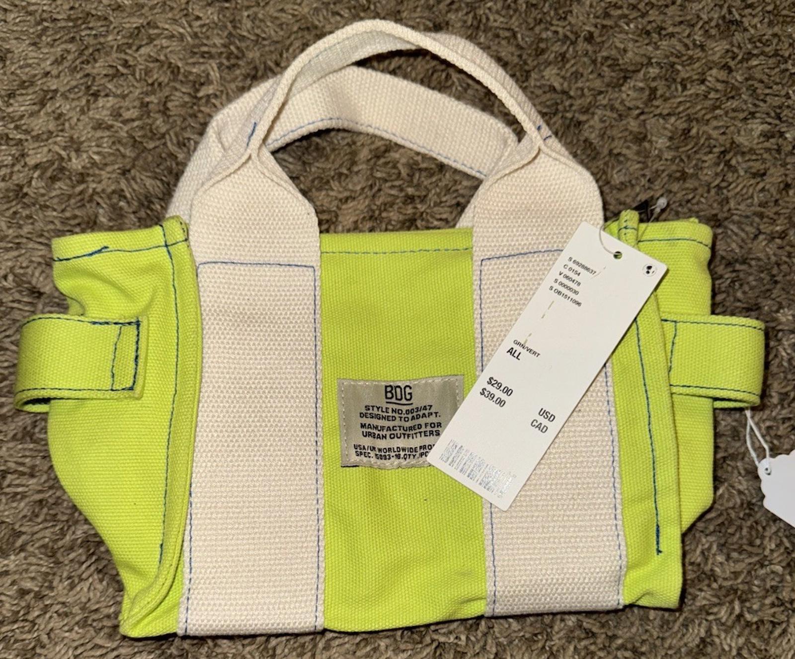Urban Outfitters BDG Serena Mini Tote Bag Lime Green NEW No shoulder strap