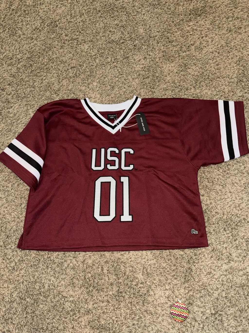 NWT Hype and Vice USC Crop Jersey Women's Size XXL NEW!