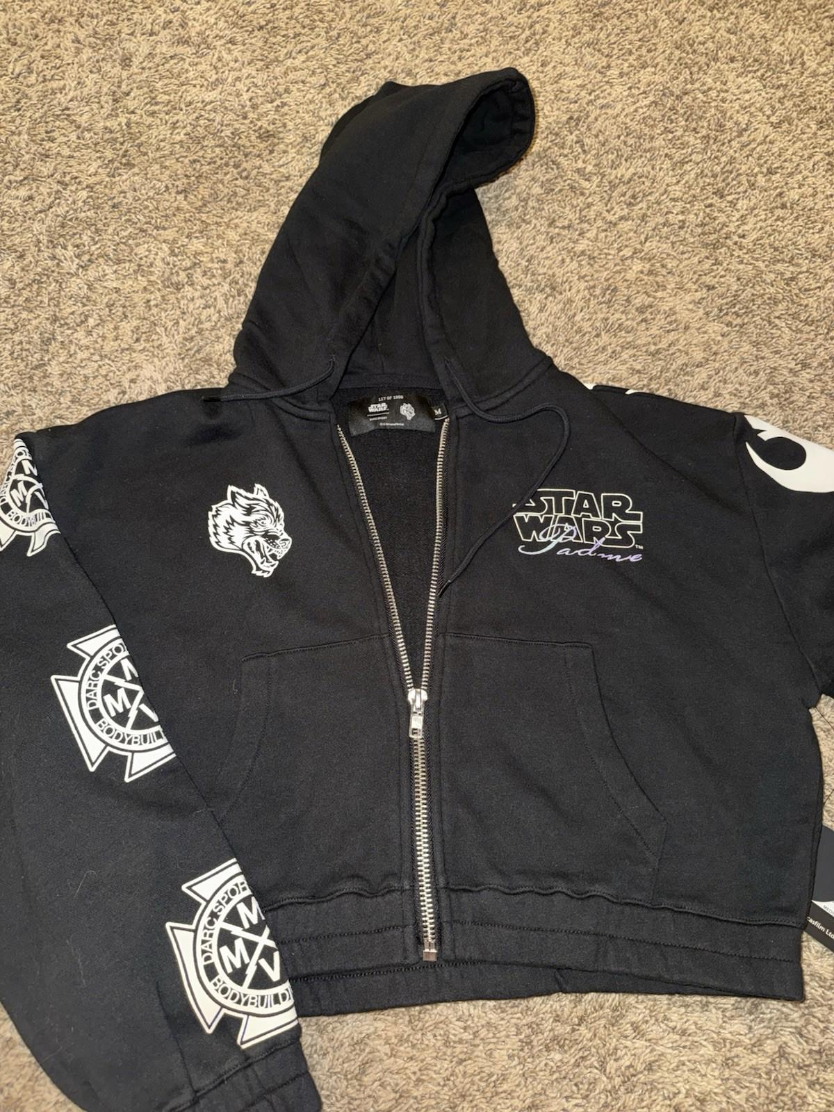 NEW Darc Sport Power of the Dark Side Padme Chambers Cropped Zip Up hoodie MED