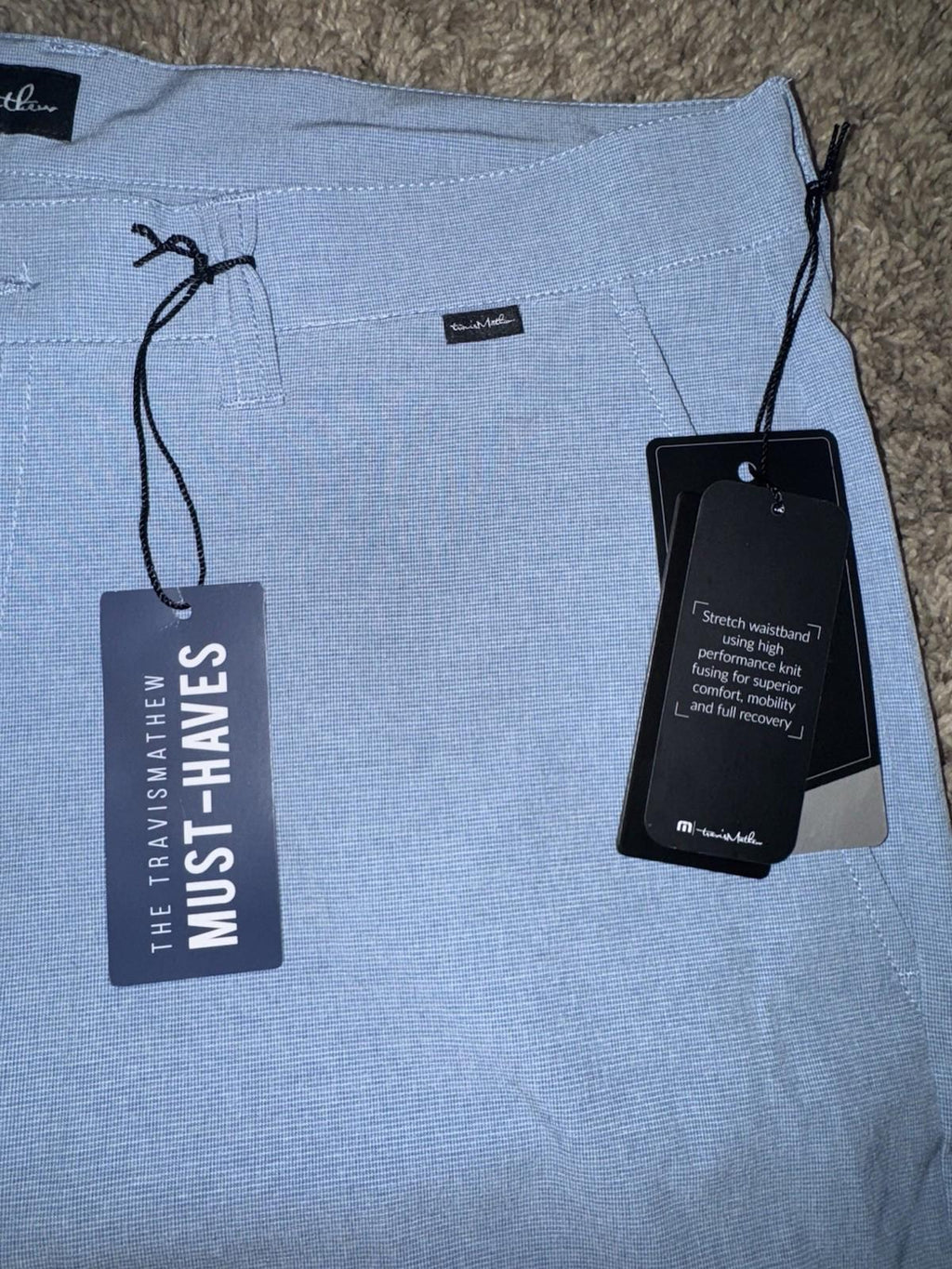 NWT Travis Mathew Beck SHORT Mens Size 34 Blue Golf