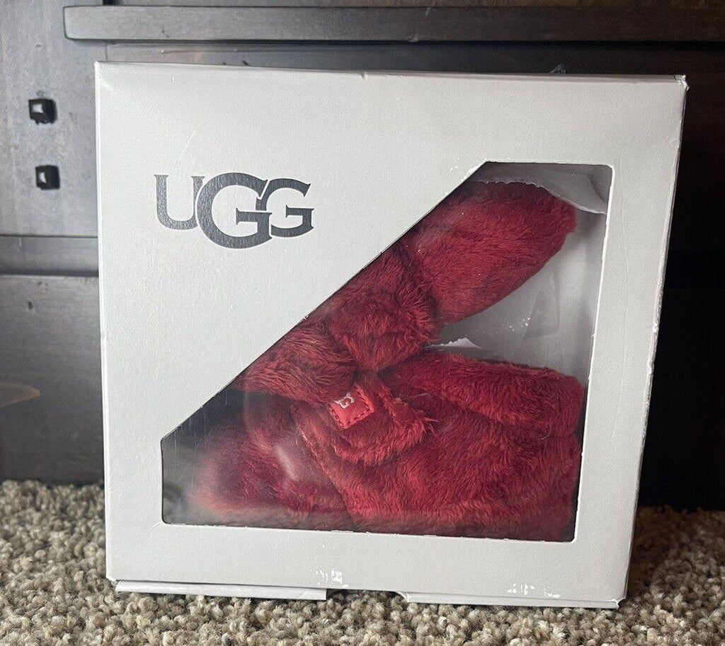 NEW! UGG Baby Faux Fur Bixbee Bootie Size 4/5 Red NIB