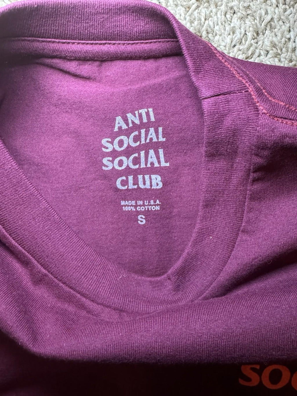 Anti Social Social Club MIND GAMES  T-Shirt  ASSC Maroon Orange SZ SMALL NWOT