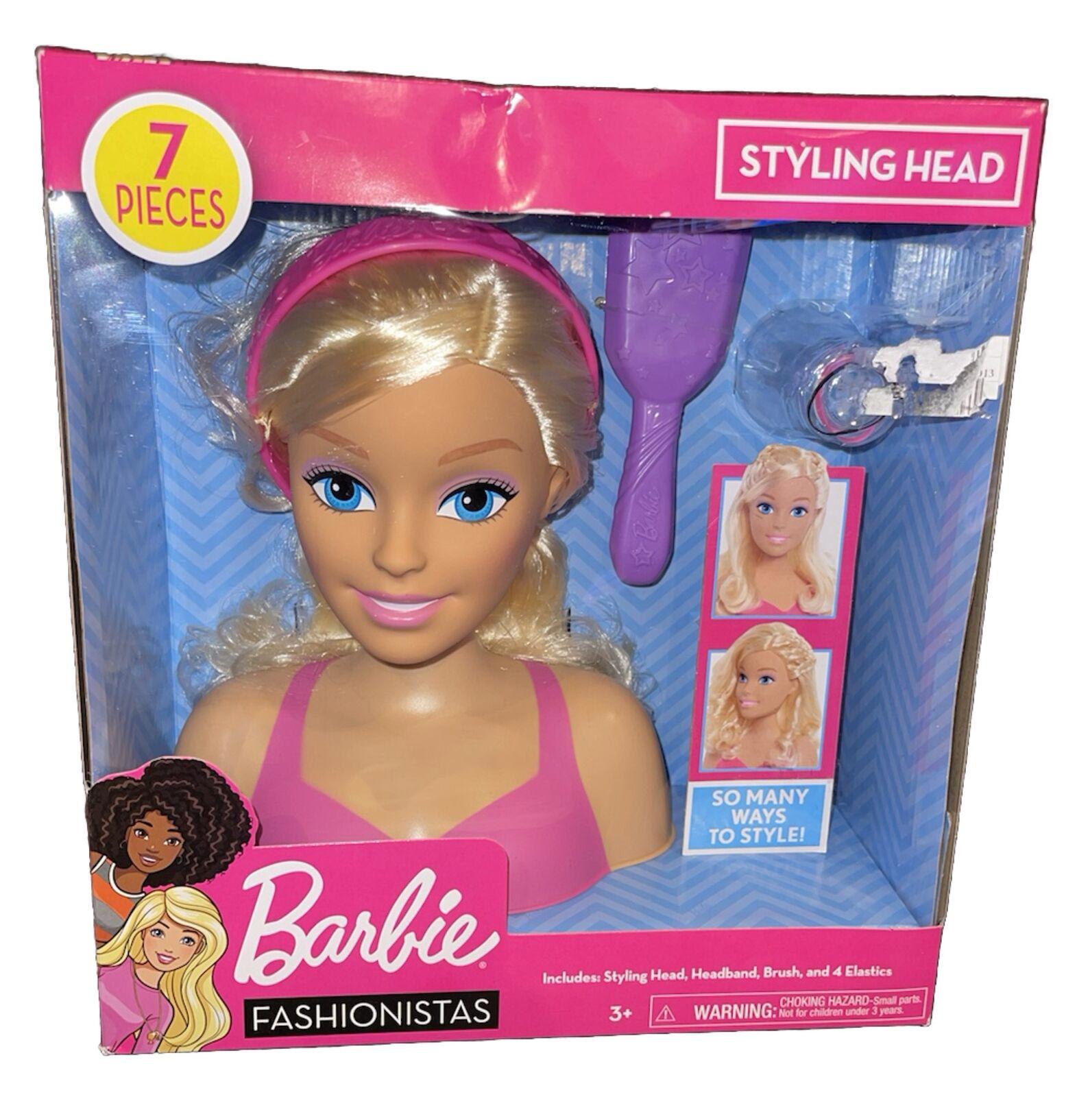 Barbie Doll Fab Friends Styling Head Deluxe Blonde Hair 7 Piece