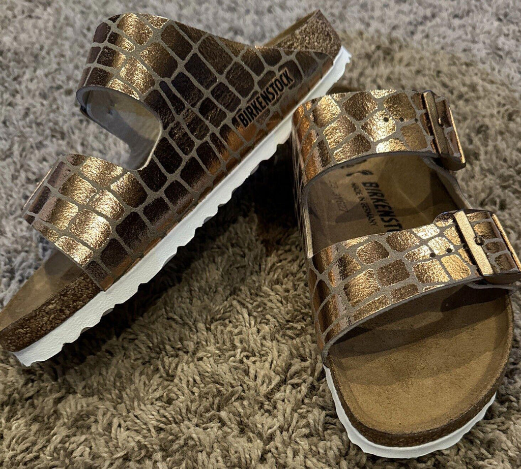 Birkenstock Sandals Size 37 US Copper Leather Casual Arizona