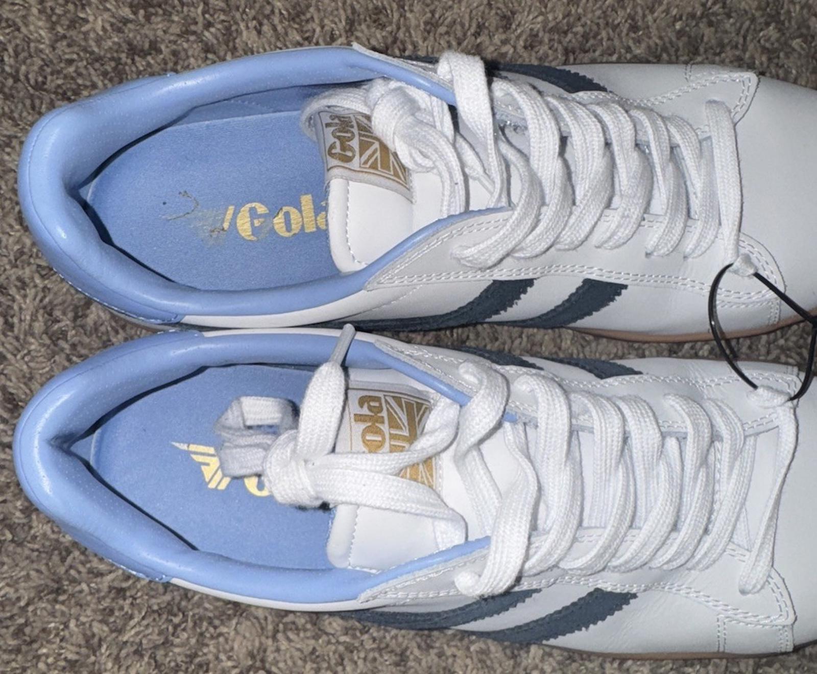 GOLA MEN’S LEATHER SUEDE SNEAKERS White/Blue/Gum US 11 EUR 44 -NEW-