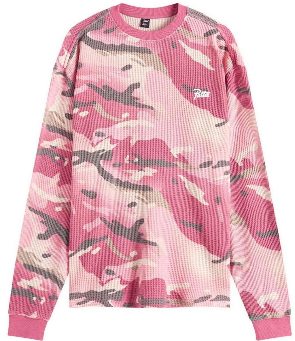 NEW! Patta Pink Camo Waffle Longsleeve T-shirt Men's Unisex Cotton Large NWT