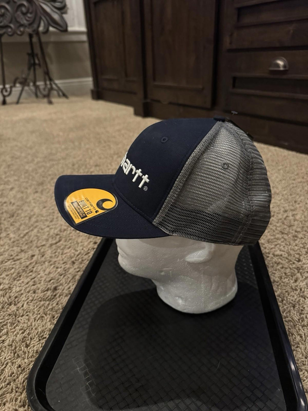 NEW! Carhartt Carvas Mesh-Back Logo Graphic Baseball cap. Navy. Unisex NWT