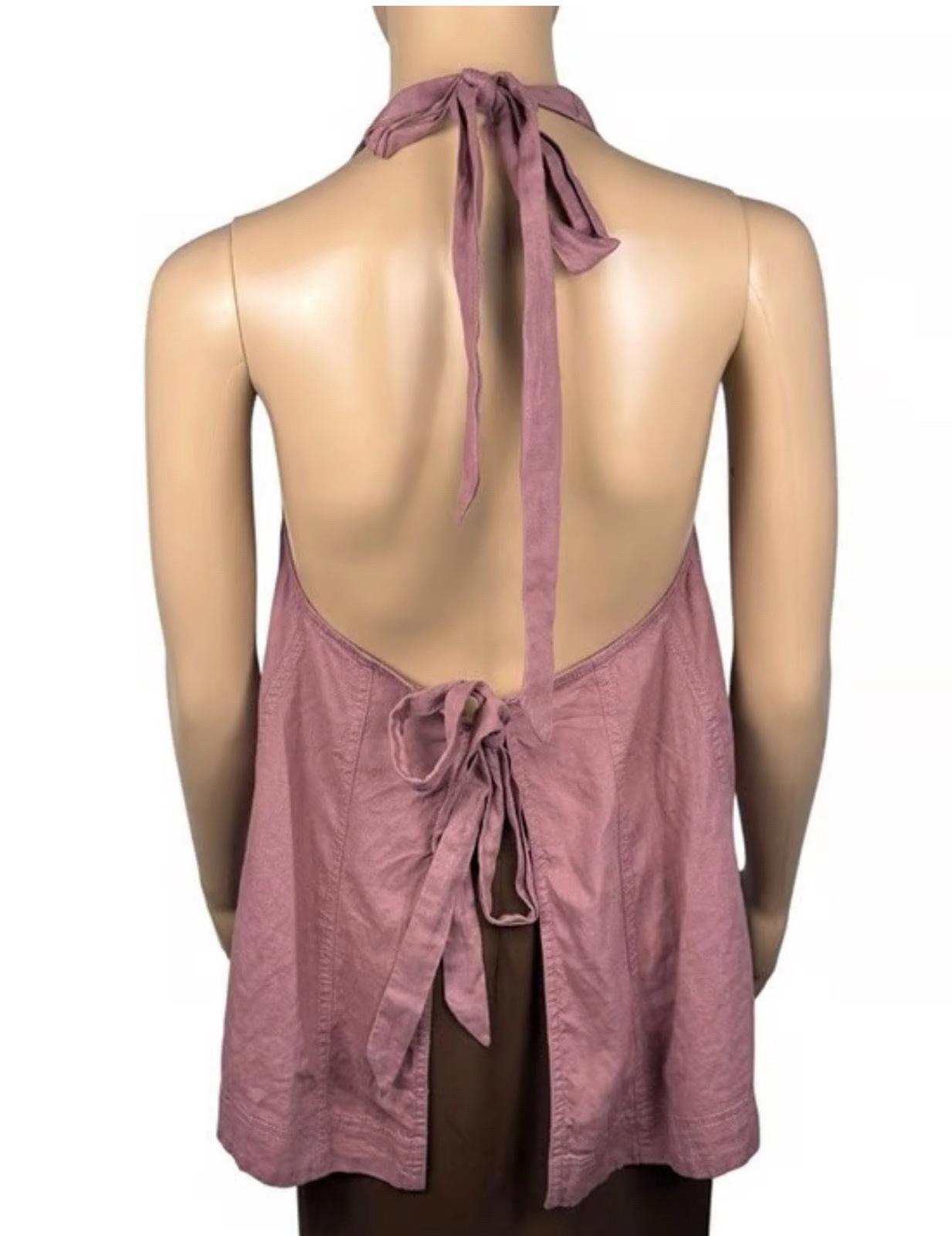 New Free People Scout Linen Halter Top Size S SOLD OUT ONLINE! $98 MSRP