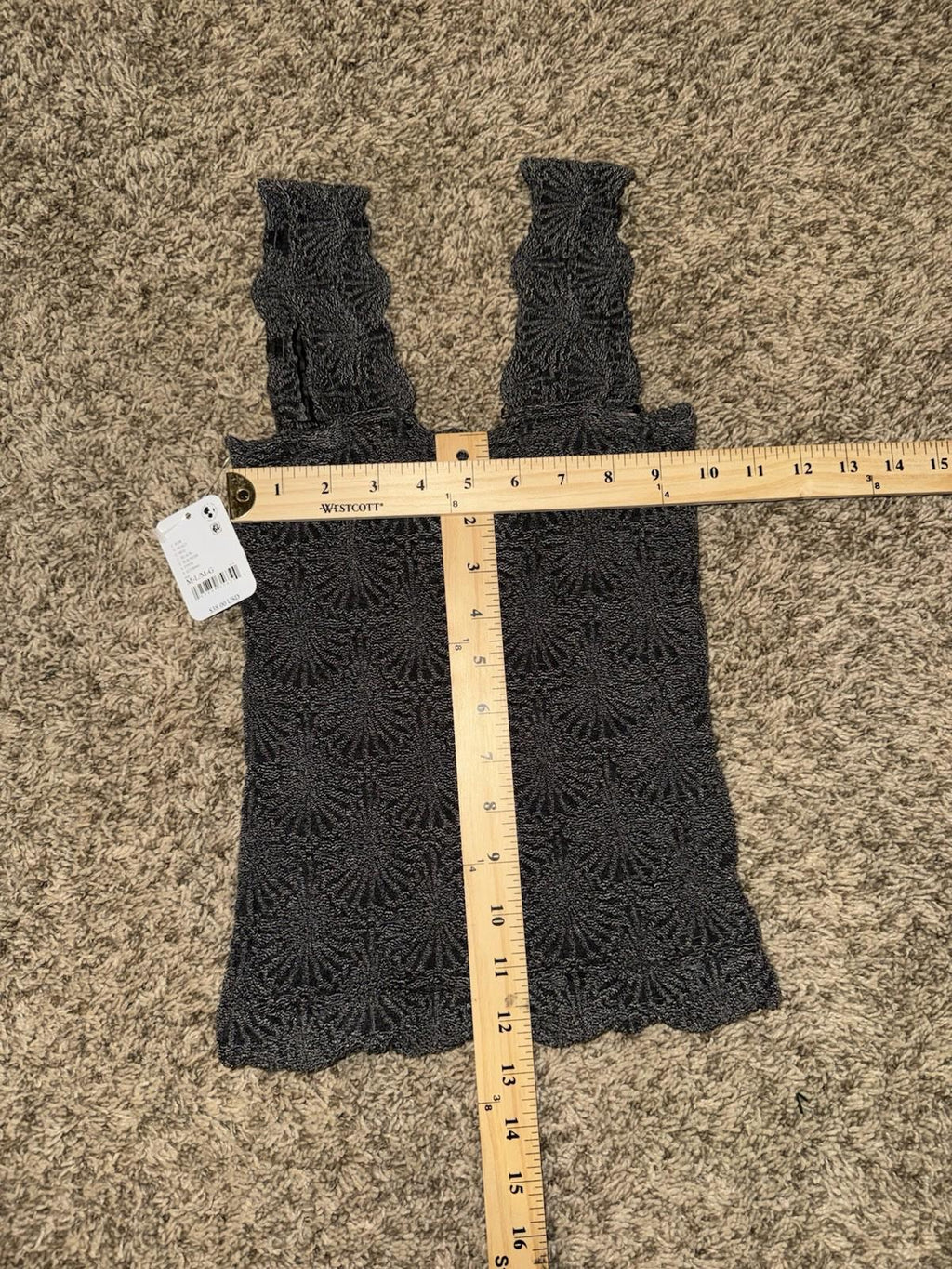 NEW! FREE PEOPLE Stretch Fit Love Letter Cami Women's Sz M-L Black NWT