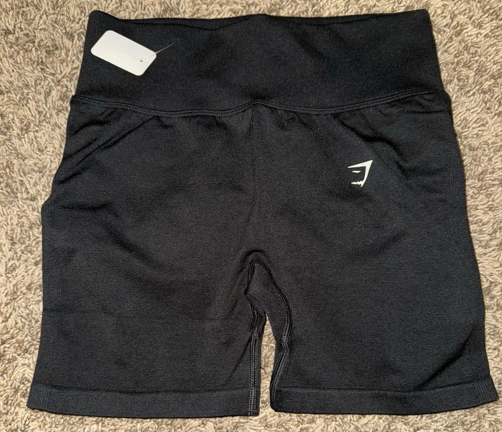 Gymshark Womens Seamless Compression Shorts Black LG NEW Scrunch Butt NWOT