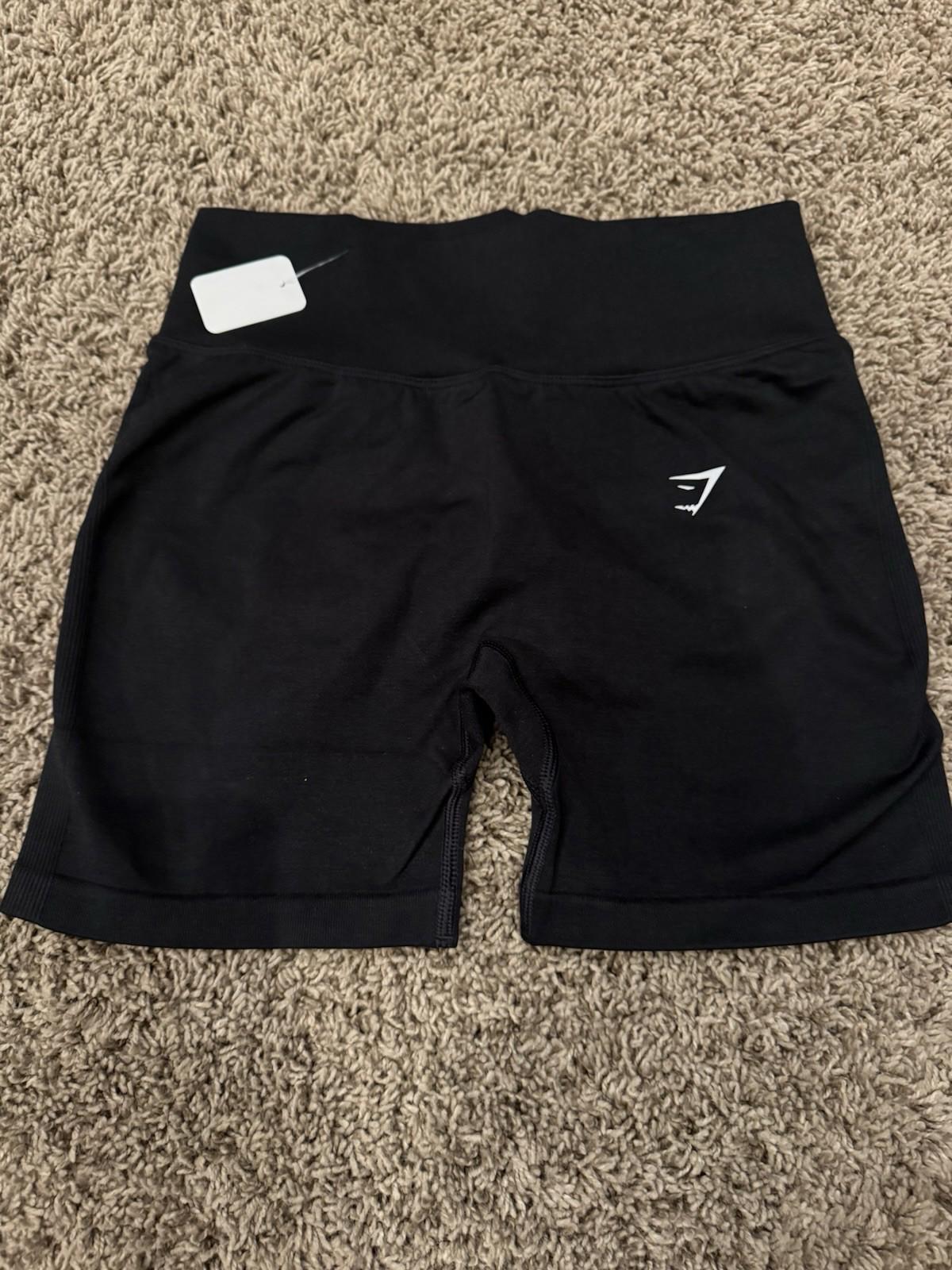 Gymshark Womens Seamless Compression Shorts Black LG NEW Scrunch Butt NWOT
