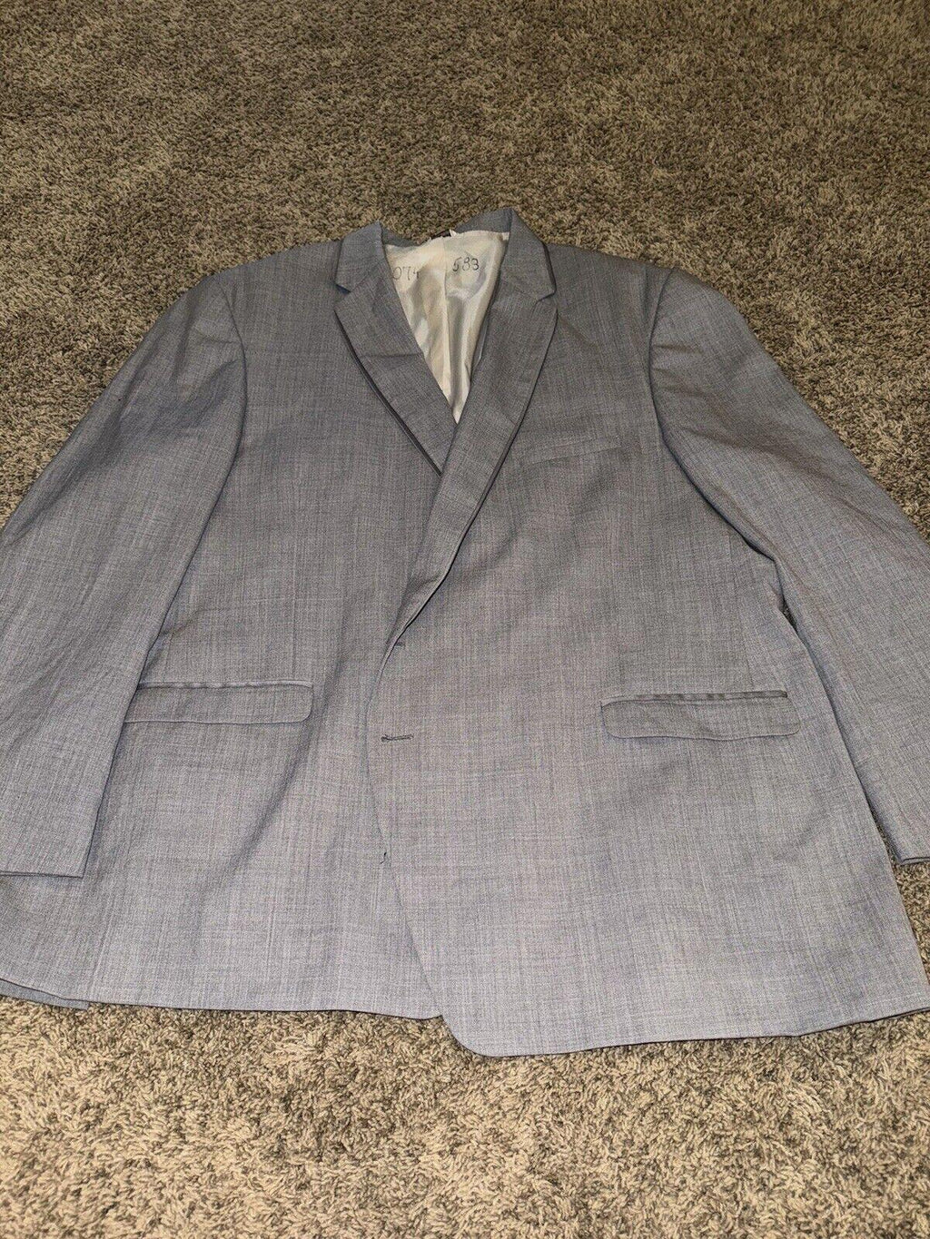 Vintage Jean Yves Blazer Gray 100% Super fine Wool 2 Button