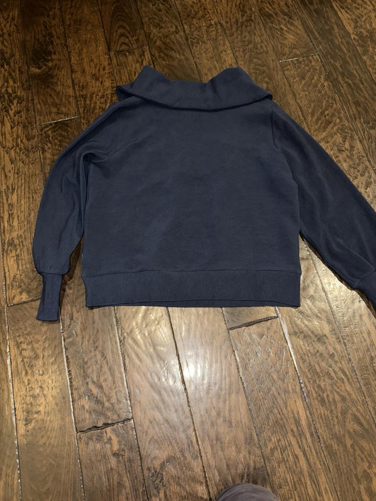 Varley Double Soft Catherine Half Zip Sweat Navy Large NWT $144