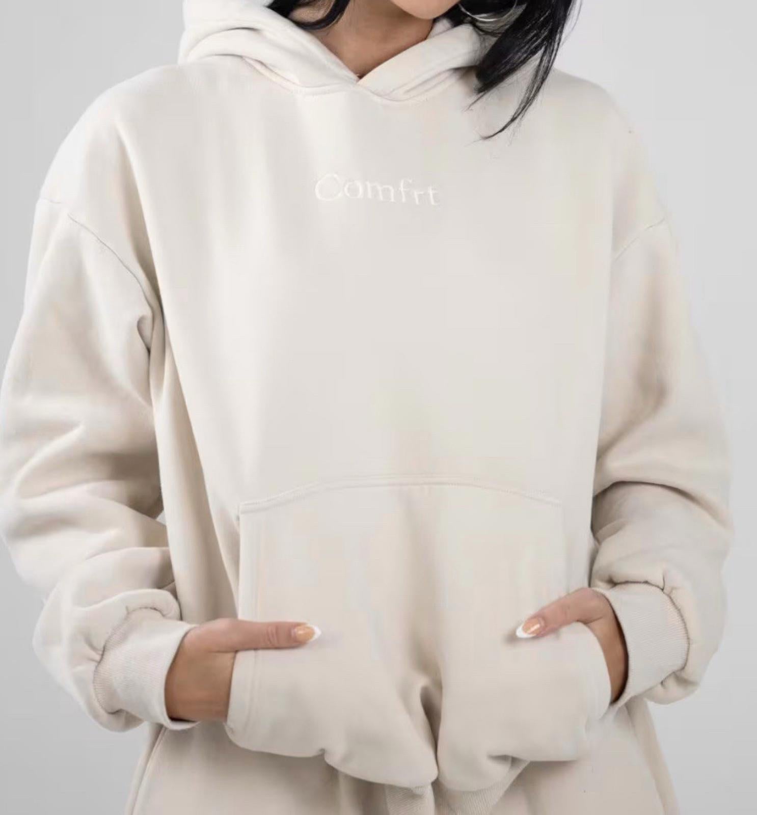 Comfrt Signature Fit Hoodie in Bone Color Size Med NWOT