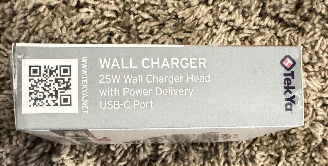 TekYa 25W USB-C Wall Charger for Smartphones/Tablets - White (UNIACT20394)