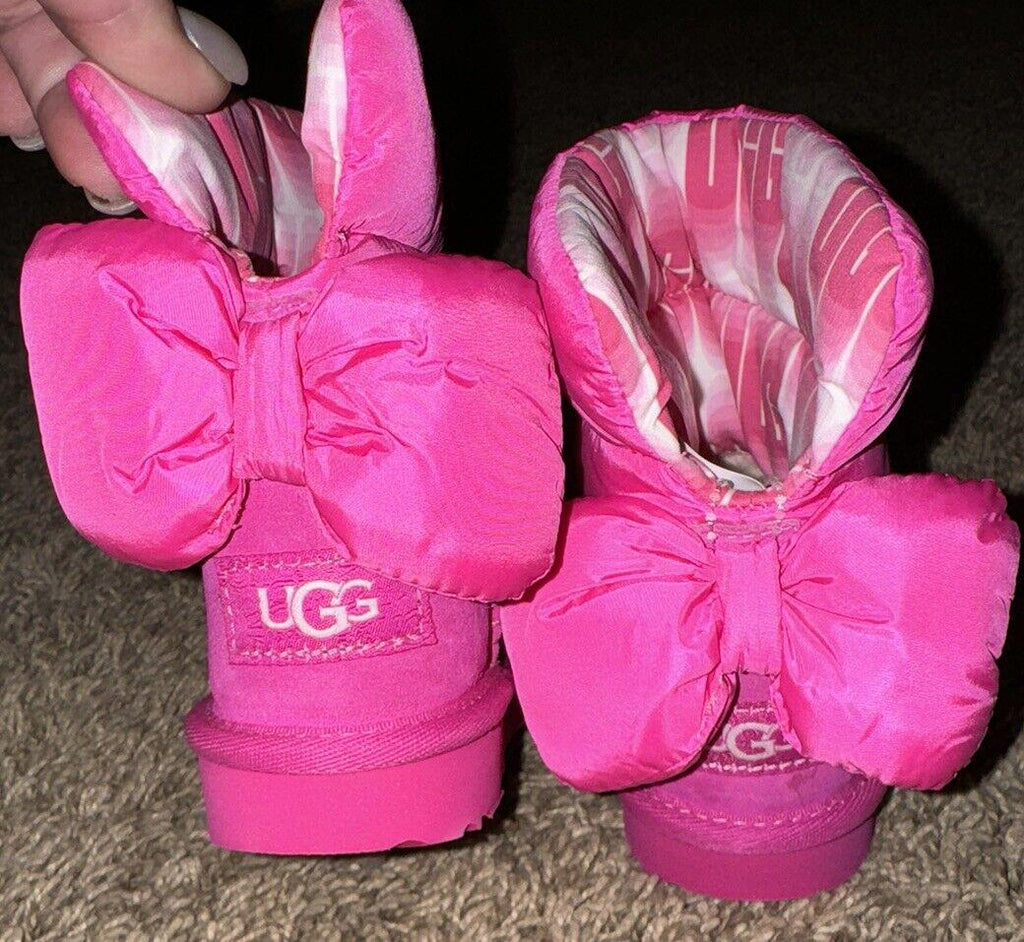 NEW UGG MAXI WAVELENGTH BAILEY BOW PUFFER BOOTS Youth 6 💕