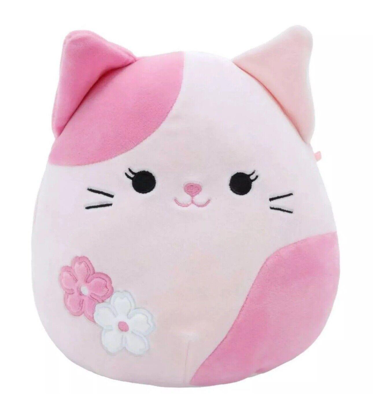 Squishmallow 8"  Roseanne Pink Sakura Cat Hot Topic NWT!