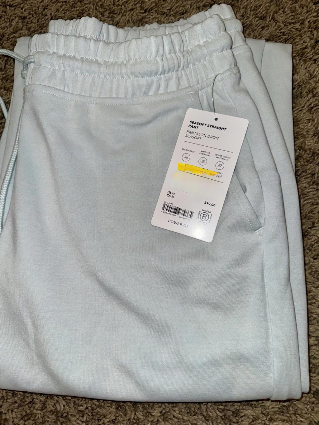 ATHLETA Seasoft Mid Rise Straight Pant Women's Size US M Light blue NEW!