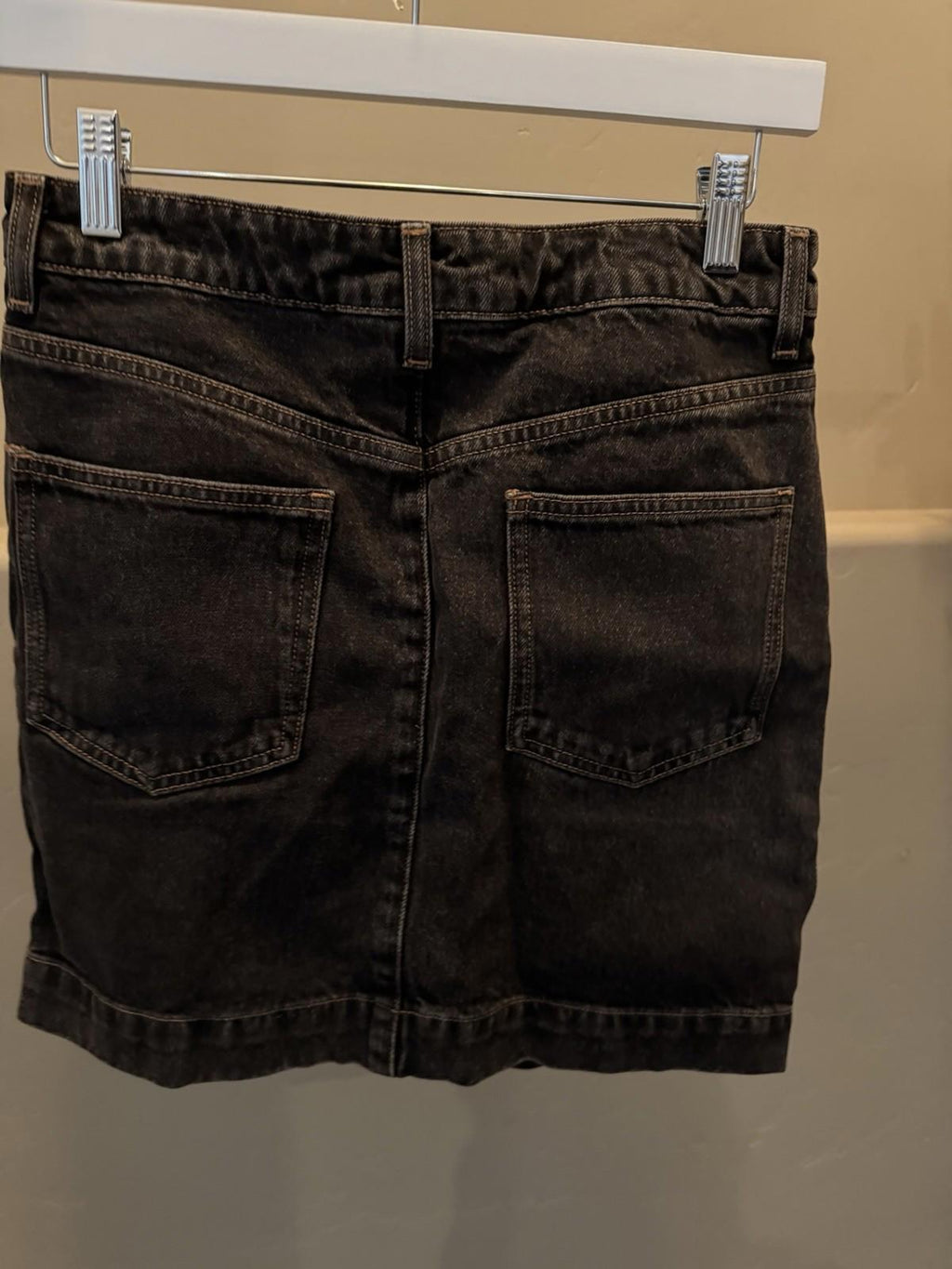 Collusion Womens Mid Acid Wash Denim Mini Skirt Mid Snow Wash Size 2us/6uk New