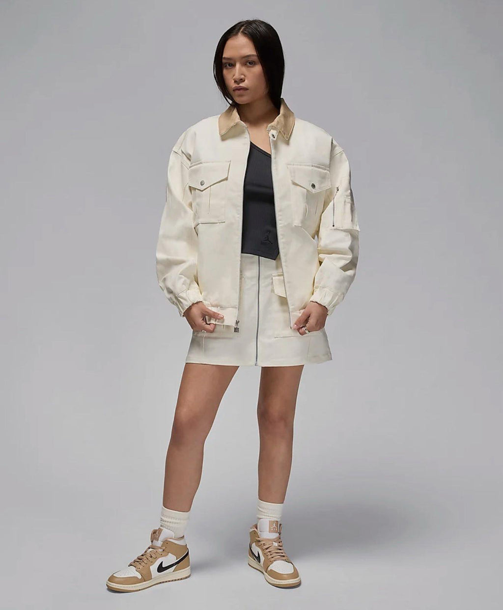 Nike Air Jordan Renegade Women’s Canvas Jacket Sail Women Size S New FN5674-133
