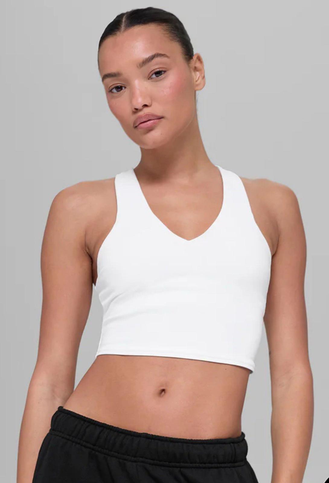 NEW! ALO Yoga Original Airbrush Real Bra Tank White Women's S NWT