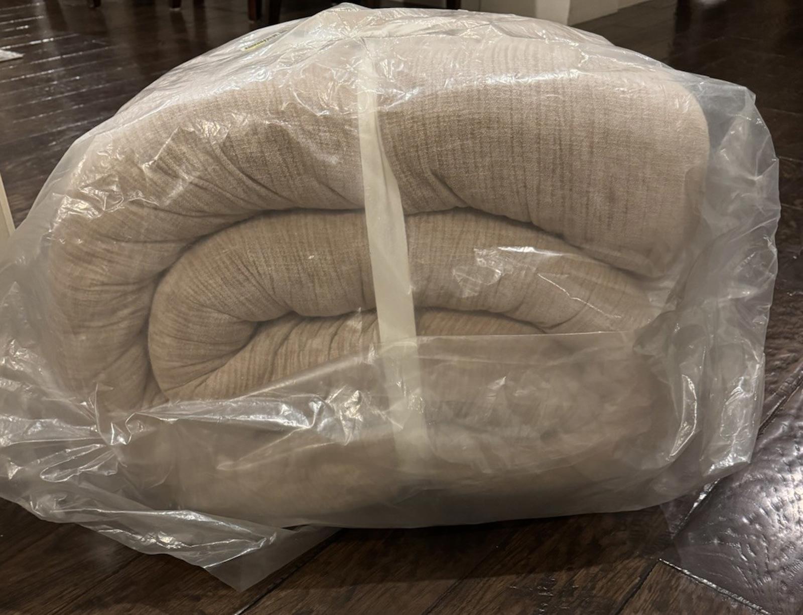 West Elm Chenille Linear Comforter. Taupe. King NEW