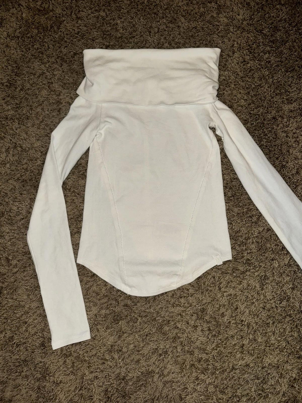 NWT Free People We The Free Iris Off Shoulder Long Sleeve Layer Top Ivory $58 XS