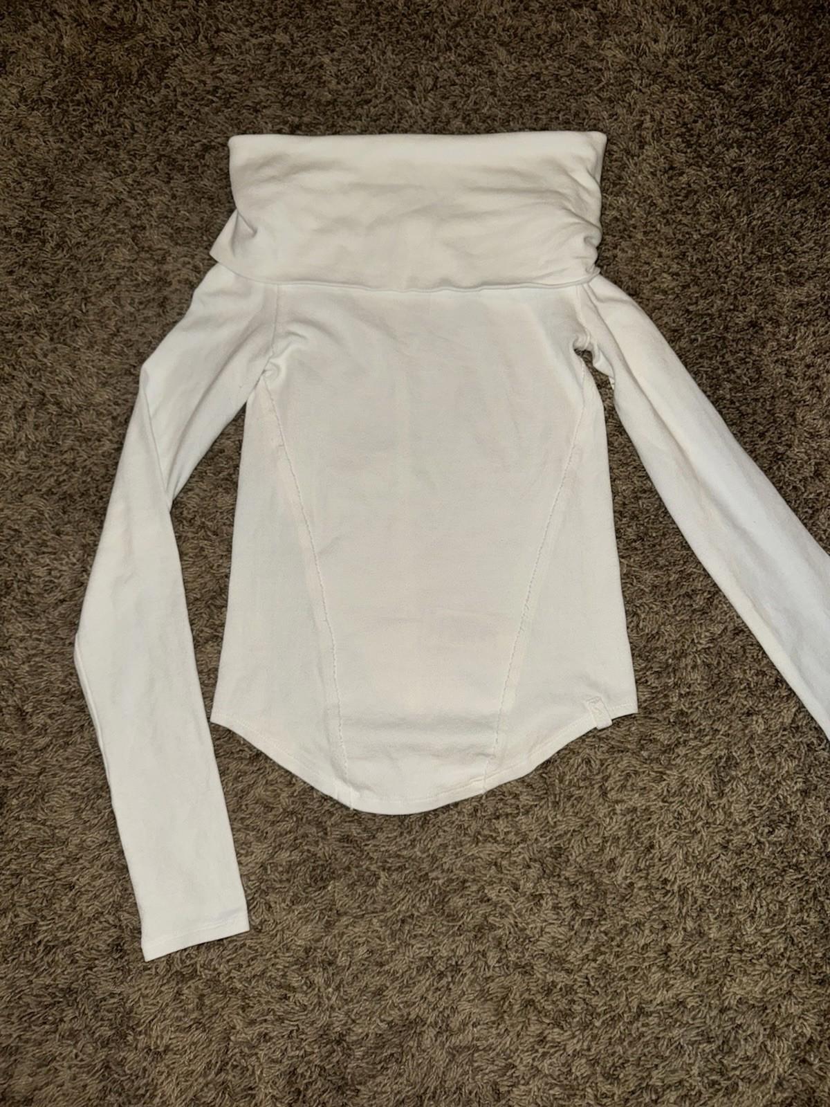 NWT Free People We The Free Iris Off Shoulder Long Sleeve Layer Top Ivory $58 XS