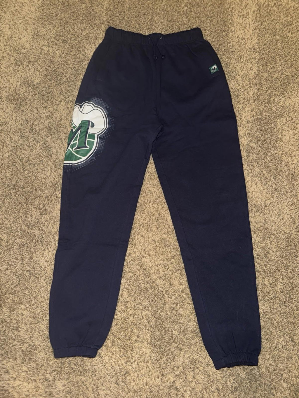 NEW! Dallas Mavericks Pants LARGE Mitchell Ness Hardwood Classics Joggers NWT