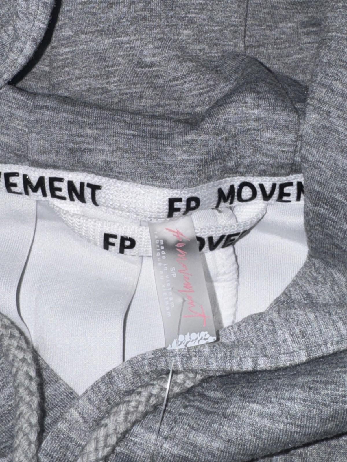 Free People Movement Pick It Up Pleated Knit Insulated Heather Grey Hoodie NEW S