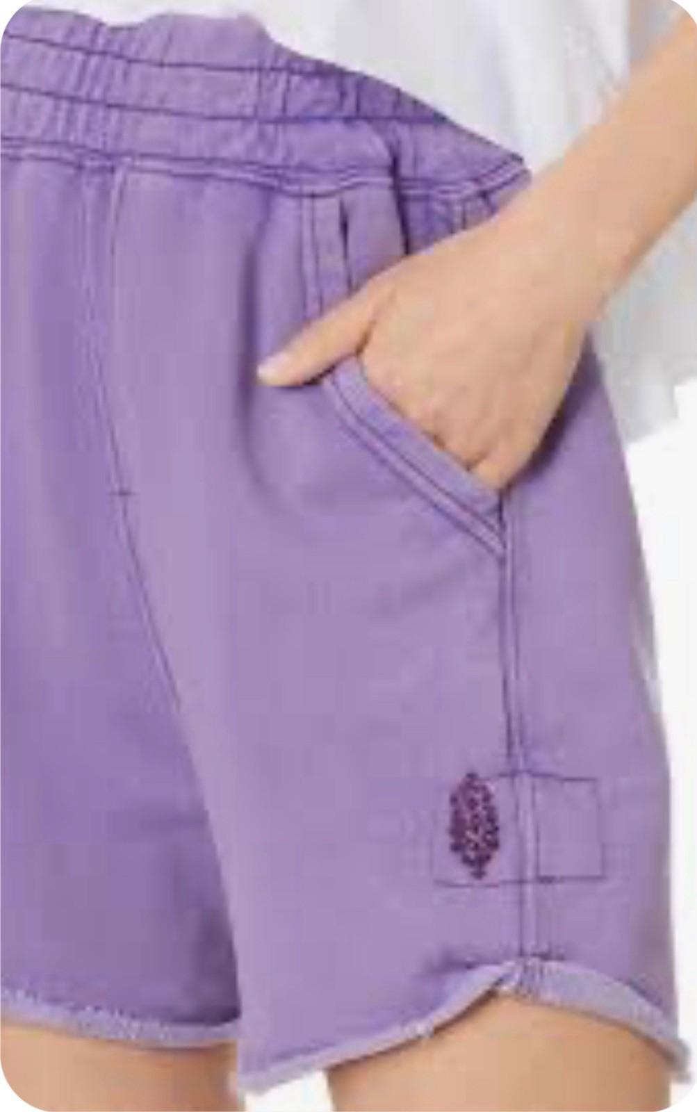 Free People / FP Movement All Star Solid Shorts in Washed Super Berry XS NWOT