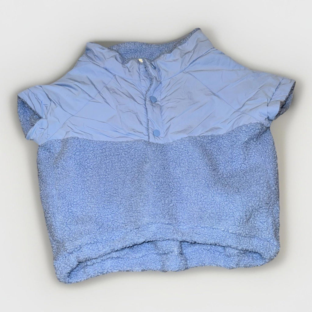 NEW! OFFLINE By Aerie Fluff Love Zip Jacket in Eyelet Blue Large NWT