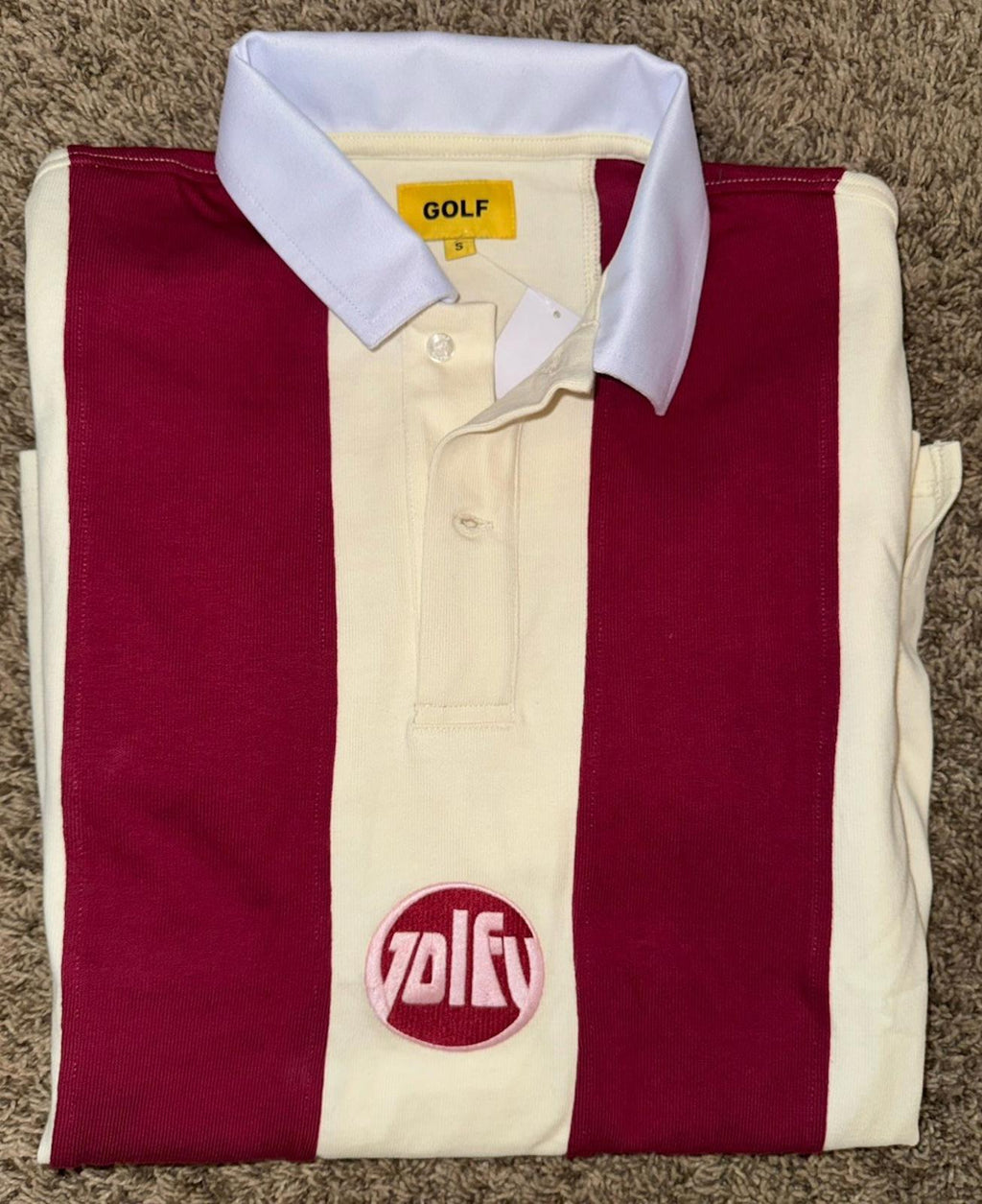 Golf Wang Golfy Striped Red Combo Rugby Shirt Size - Small NWOT