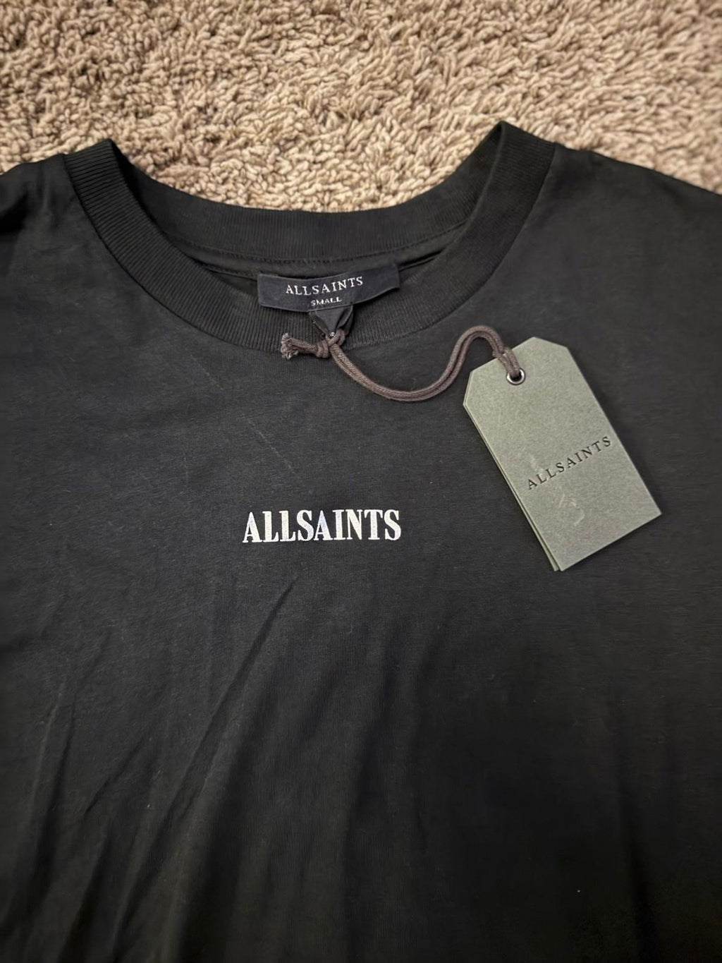 NEW! ALLSAINTS Fortuna Oversized Boyfriend Women’s T-Shirt SMALL Black NWT