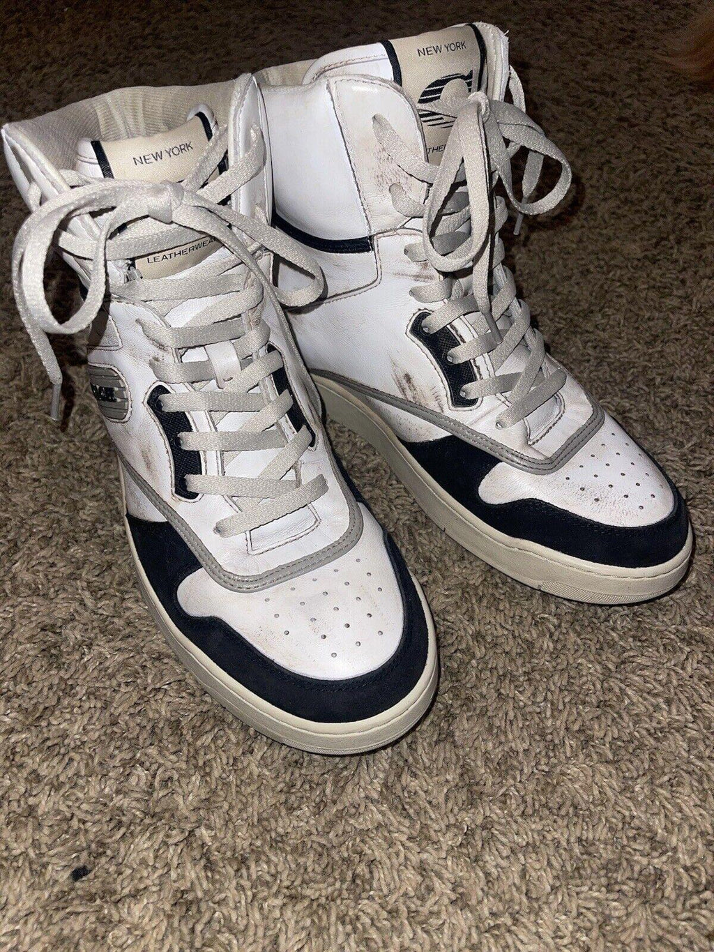 New COACH Men’s DISTRESSED High Top Sneaker Size 7.5 RARE!
