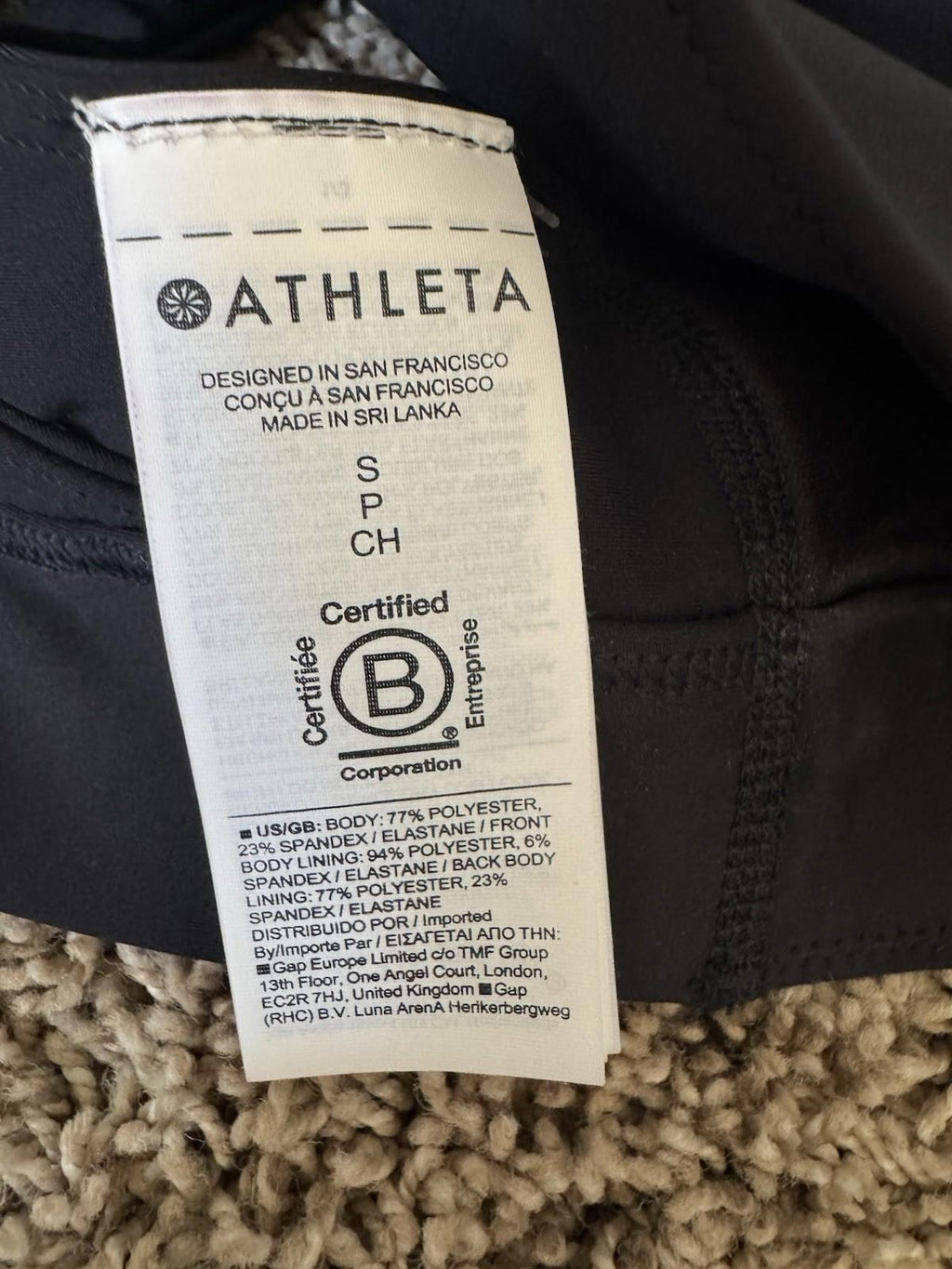 Athleta S Small Flex Spacer Bra A-C , Black Sports Bra Cardio Workout NWT