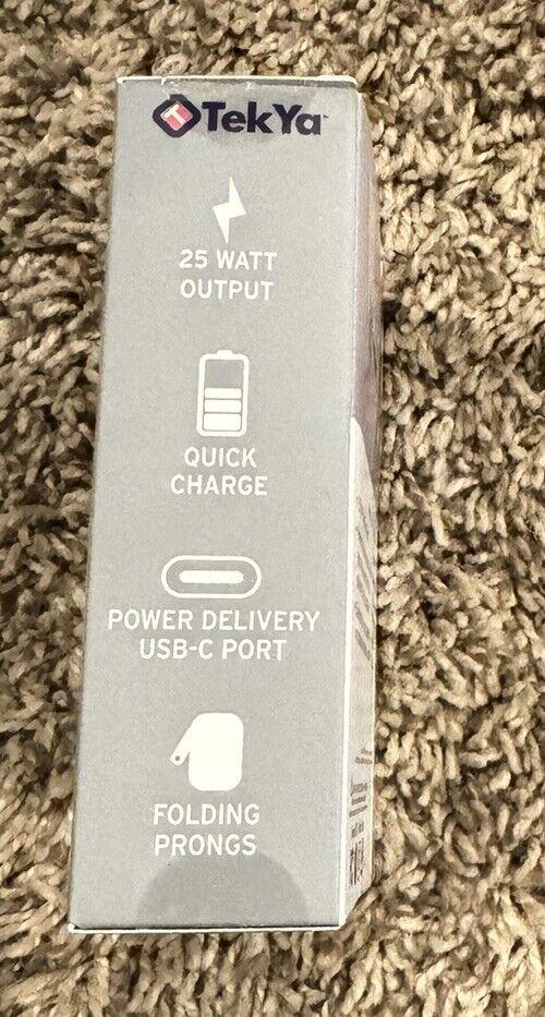 TekYa 25W USB-C Wall Charger for Smartphones/Tablets - White (UNIACT20394)