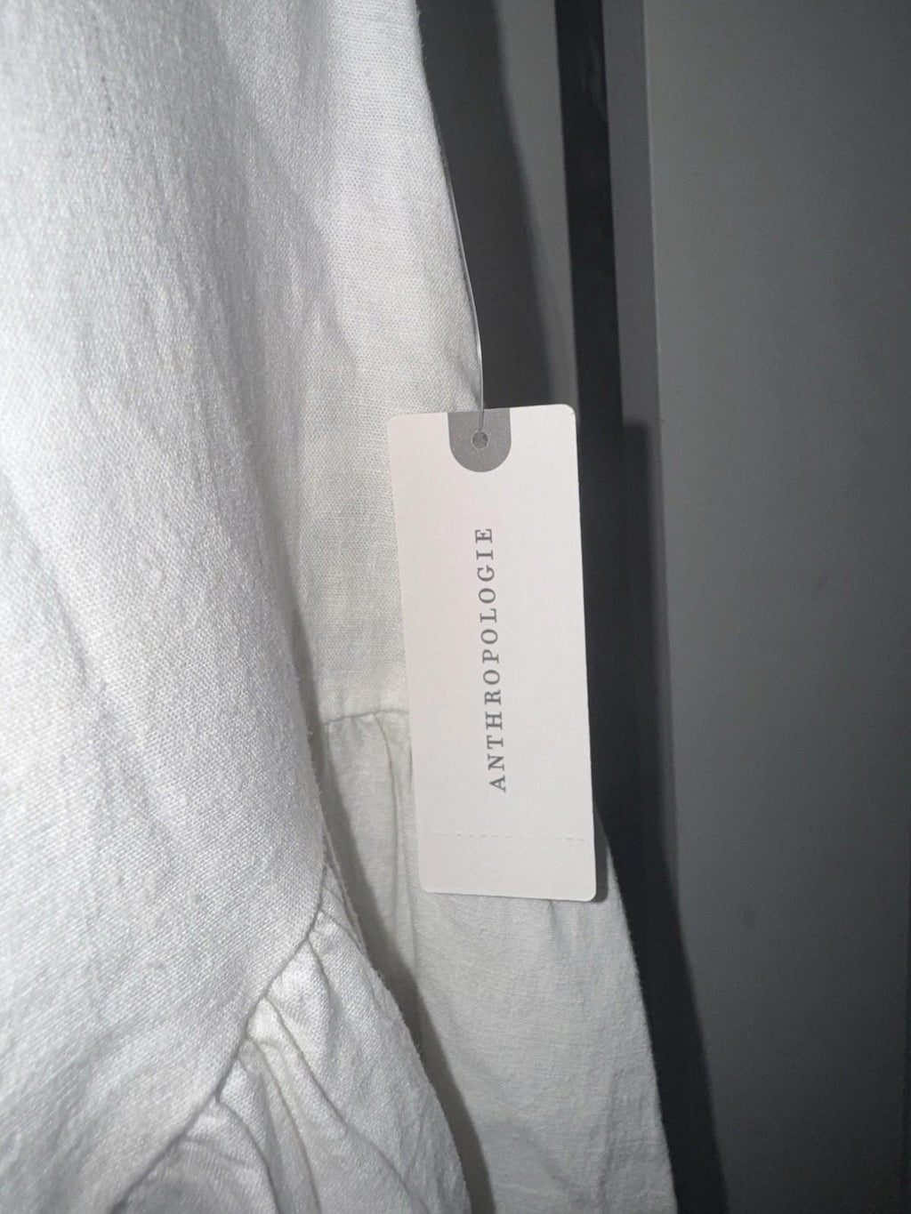 NEW Anthropologie Pants Womens White Wide Leg Linen Blend Pleated NWT Size 4