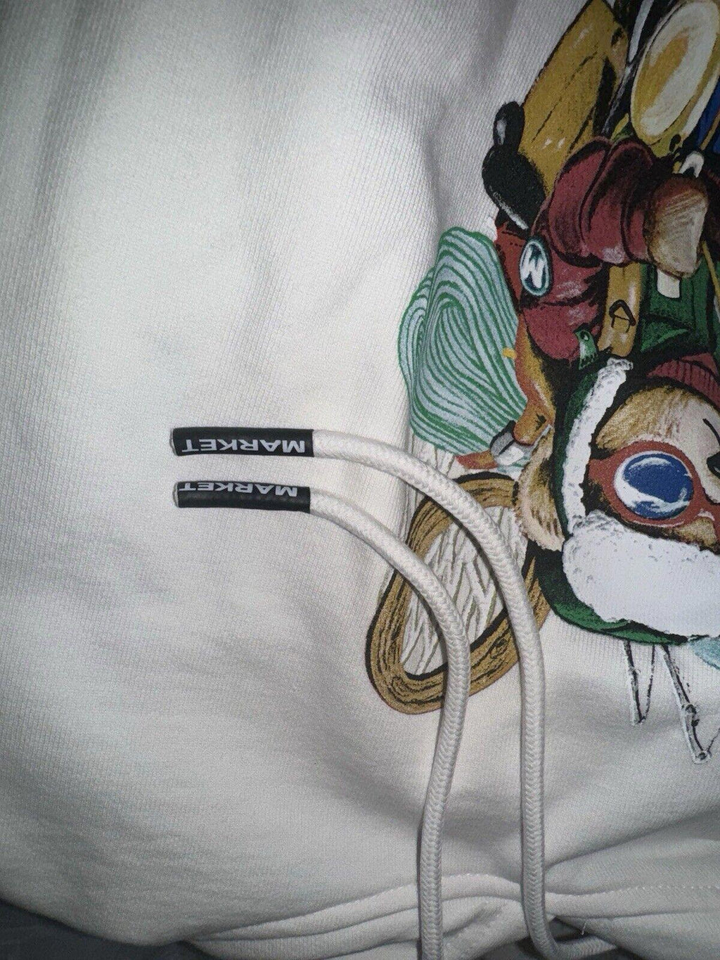 MARKET Brand White Ultralight BEAR Hoodie New Fall LARGE