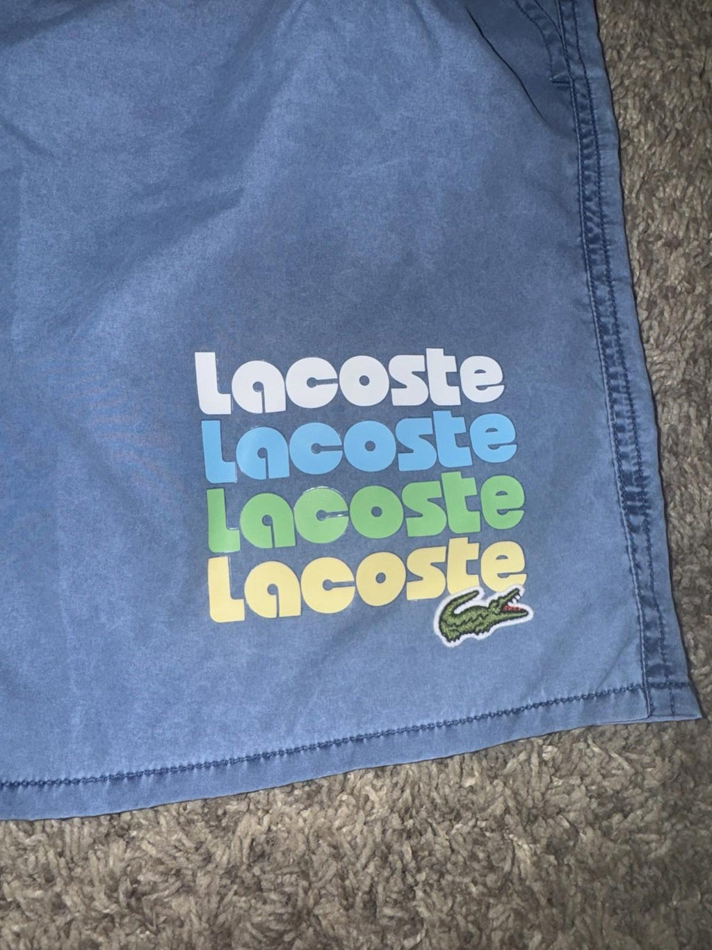 NEW! Medium Lacoste Men's Washed Effect Swim Trunks NWT