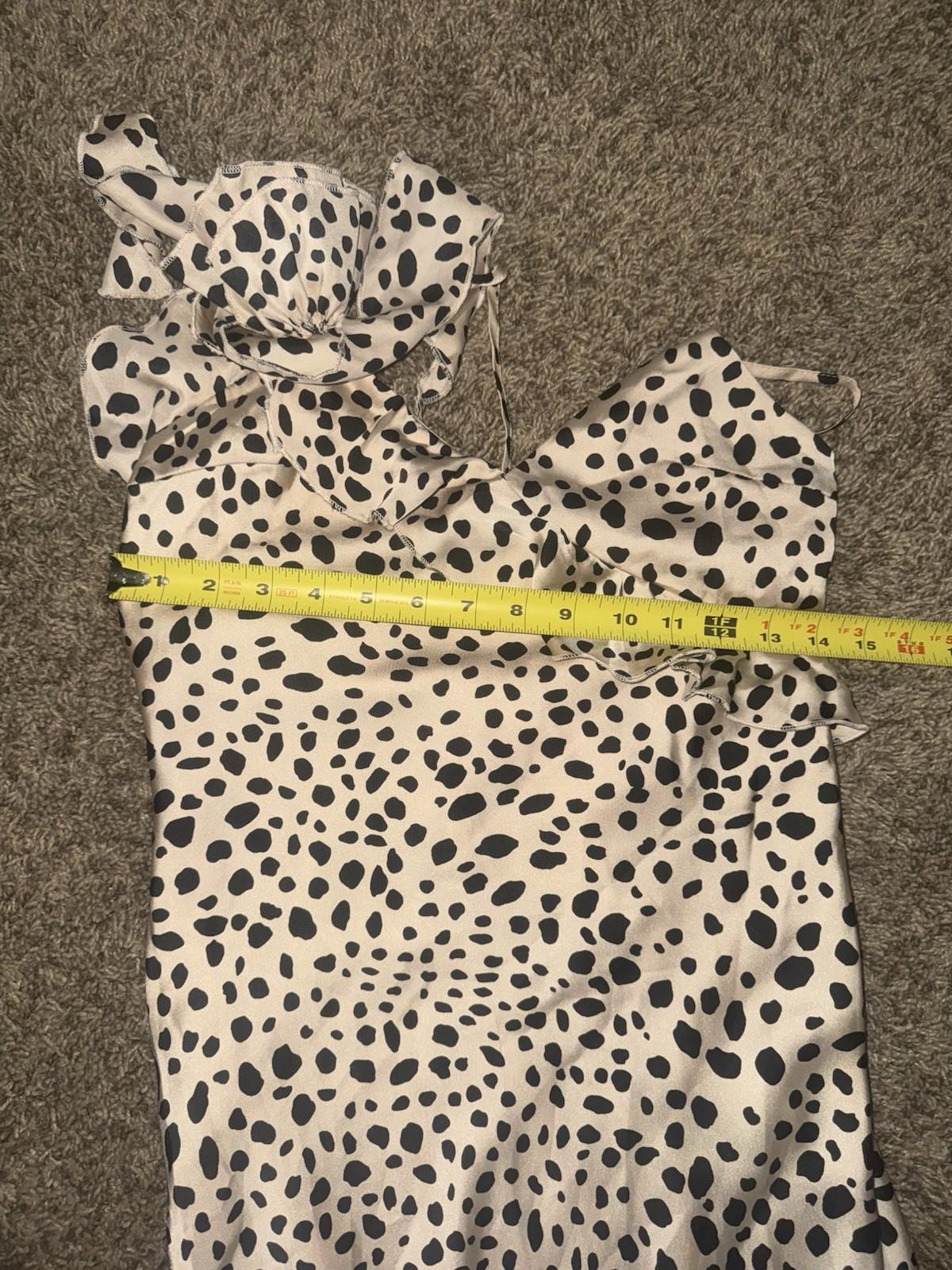 NWOT Shein  leopard print  asymmetrical midi Dress Boho size